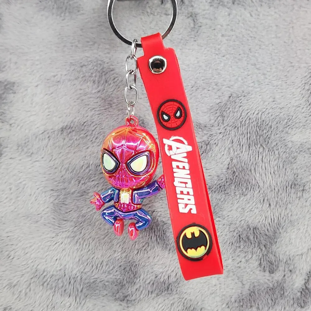NEW Marvel Avengers Iridescent Spider-Man Superhero Figure Keychain & Strap #3